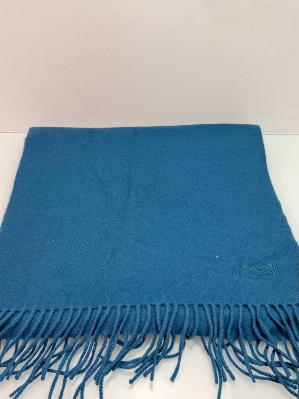 Wolford Teal Blue Cashmere Scarf Made In Italy